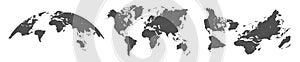 Set gray World Map under different guises, 3d Earth map - vector