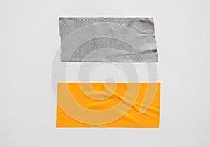 Set of gray yellow scotch tape, sticky tape cut isolated on white background. can use business-paperwork-banner products