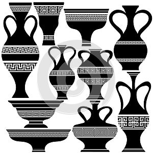 Set of Greek Amphora Silhouettes