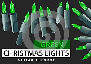 Set of Green Christmas LED Lights