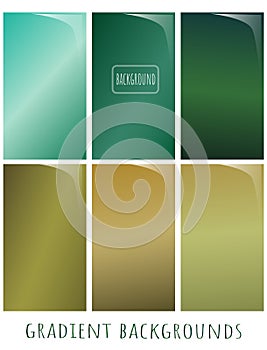 Set of green Gradient vector backgrounds for website, presenta photo