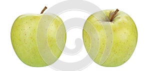 Set of green juicy apple isolated in white background. Healthy food. File contains clipping path