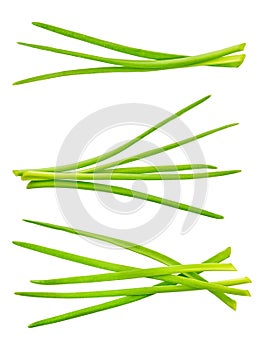 Set of green onion with clipping path