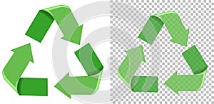 Set of green recycle icon