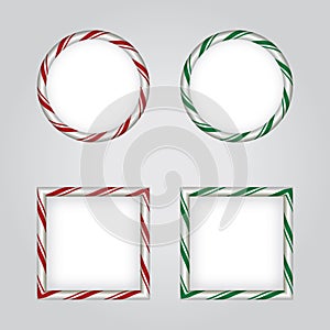 Christmas Holiday Candy Cane Borders Illustration