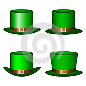 Set of green St. Patrick s Day hats hats