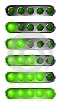 Set of green start lights