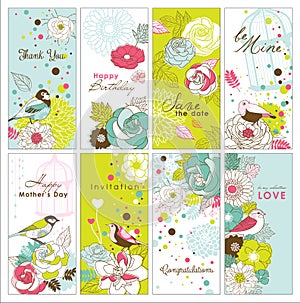 Set of greeting cards