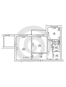 Set of groundfloor blueprints. Floorplan.