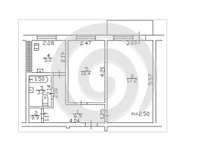 Set of groundfloor blueprints. Floorplan.