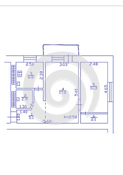 Set of groundfloor blueprints. Floorplan.