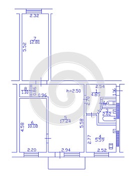 Set of groundfloor blueprints. Floorplan.
