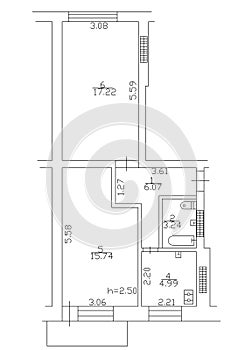 Set of groundfloor blueprints. Floorplan.