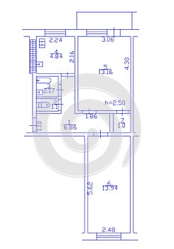 Set of groundfloor blueprints. Floorplan.