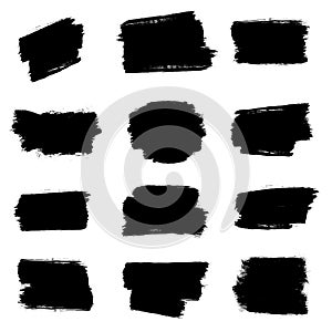 Set of grunge brush strokes, ink elements