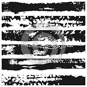 Set of grunge brush strokes. Paint edges, ink borders. Black paintbrush, Hand drawn edges vector pattern