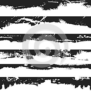 Set of grunge brush strokes. Paint edges, ink borders. Black paintbrush. Vector background