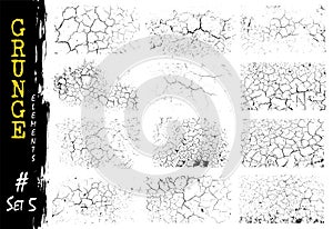 Set of grunge design crack texture background . Elements vector