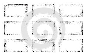 Set of grunge frames, background overlays, dirty corners