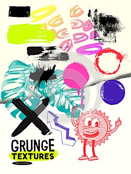 Set Of grunge Paint And Ink Strokes