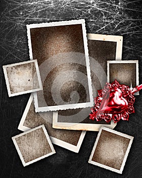 Set of grunge picture borders