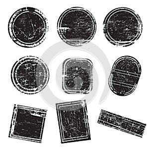 Set of Grunge Rubber Stamps