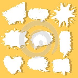 Set of grunge speech bubbles. Grunge vector illustration.