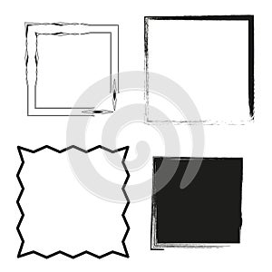 Set of grunge square frames. Vector illustration. EPS 10.