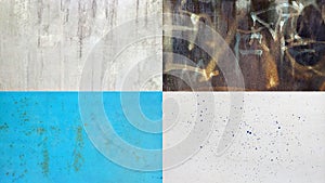 Set of grunge textures. Rusty metal, dirty wall backgrounds