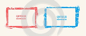 Set of grunge vector frames. Grunge background