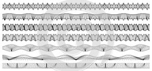 Set of guilloche borders