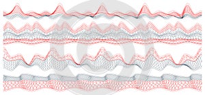 Set of guilloche borders