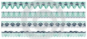 Set of guilloche borders