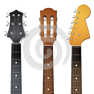 Set of Guitar neck fretboard and headstock