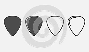 Set of guitar pick icon isolated on white background. Vector illustration