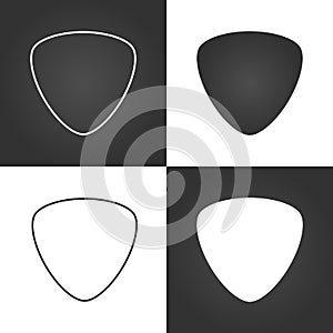 Set guitar pick icon, mediators, vector illustration.