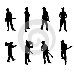 Set of Guitar Player silhouettes