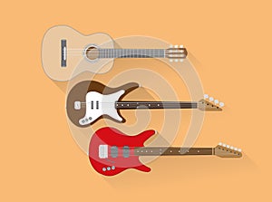 Set of guitars
