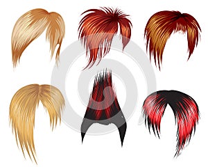 Set of hair style samples