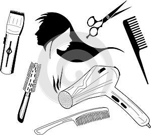 Set of hairstyler illustration