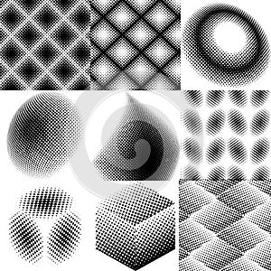 Set of halftone dots pattern