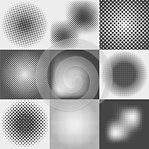 Set of halftone dots pattern