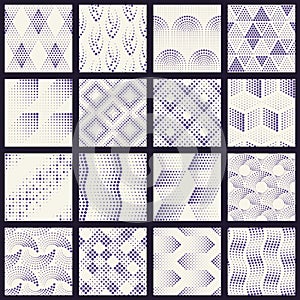 Set of halftone dotted patterns