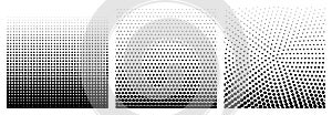 Set of Halftone Element, Monochrome Abstract Graphic. Ready for DTP, Prepress or Generic Concepts