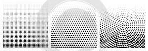 Set of Halftone Element, Monochrome Abstract Graphic. Ready for DTP, Prepress or Generic Concepts