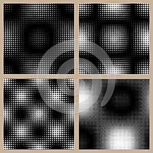 Set of Halftone Patterns - Seamless Backgrounds