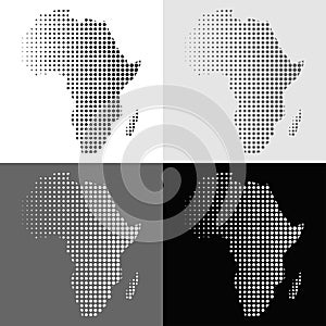 Set of halftone vector Africa map