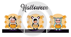 Set of halloween cards