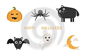 Set of Halloween Cartoon Icons