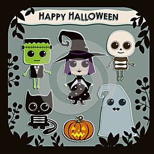 Set of Halloween characters